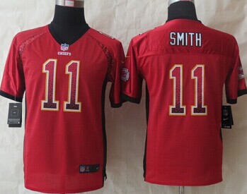 Youth 2014 New Kansas City Chiefs 11 Smith Drift Fashion Red Elite Jerseys