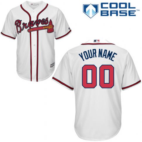 Youth's Atlanta Braves White Customized Authentic Jersey Youth's Atlanta Braves White Customized Authentic Jersey