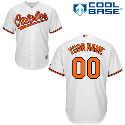 Youth's Baltimore Orioles Home White Customized Jersey Youth's Baltimore Orioles Home White Customized Jersey