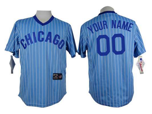 Youth's Chicago Cubs Customized 1988 Light Blue Pinstripe Pullover Jersey