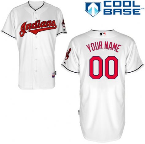 Youth's Cleveland Indians Home White Customized Jersey Youth's Cleveland Indians Home White Customized Jersey