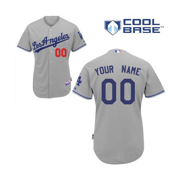 Youth's Los Angeles Dodgers Customized Authentic Grey Road Cool Base MLB Jersey Youth's Los Angeles Dodgers Customized Authentic Grey Road Cool Base MLB Jersey