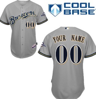 Youth's Milwaukee Brewers Customized Gray Jersey Youth's Milwaukee Brewers Customized Gray Jersey