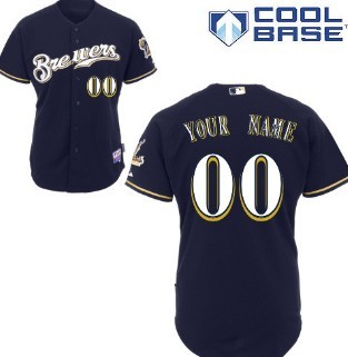 Youth's Milwaukee Brewers Customized Navy Blue Jersey Youth's Milwaukee Brewers Customized Navy Blue Jersey