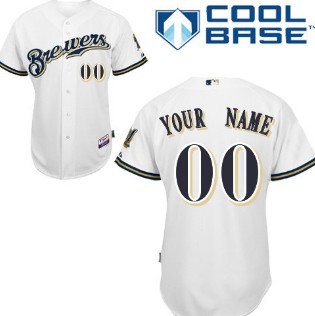 Youth's Milwaukee Brewers Customized White Jersey Youth's Milwaukee Brewers Customized White Jersey