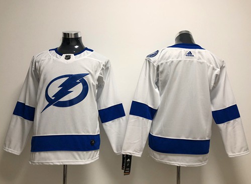 Youth Adidas Lightning Blank White Road Authentic Stitched Youth NHL Jersey
