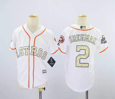 Youth Astros 2 Alex Bregman White Youth 2018 Gold Program Cool Base Jersey Youth Astros 2 Alex Bregman White Youth 2018 Gold Program Cool Base Jersey