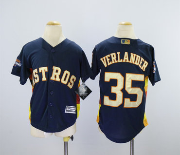 Youth Astros 35 Justin Verlander Navy Youth 2018 Gold Program Cool Base Jersey Youth Astros 35 Justin Verlander Navy Youth 2018 Gold Program Cool Base Jersey