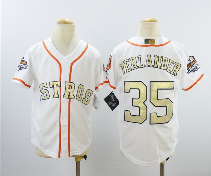 Youth Astros 35 Justin Verlander White Youth 2018 Gold Program Cool Base Jersey Youth Astros 35 Justin Verlander White Youth 2018 Gold Program Cool Base Jersey