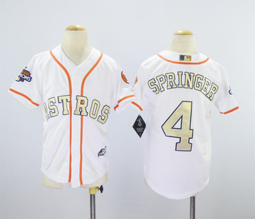 Youth Astros 4 George Springer White Youth 2018 Gold Program Cool Base Jersey Youth Astros 4 George Springer White Youth 2018 Gold Program Cool Base Jersey