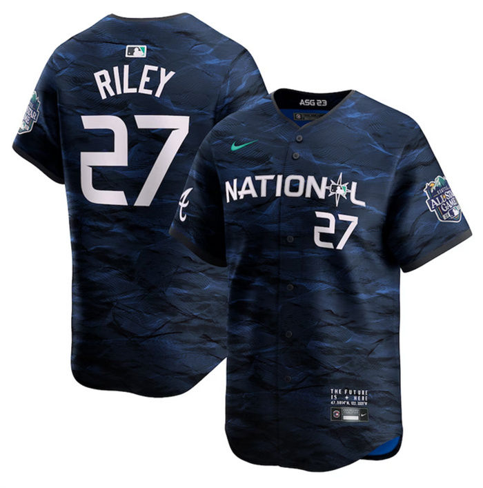 Youth Atlanta Braves #27 Austin Riley Royal 2023 All-Star Stitched Baseball Jersey Youth Atlanta Braves #27 Austin Riley Royal 2023 All-Star Stitched Baseball Jersey