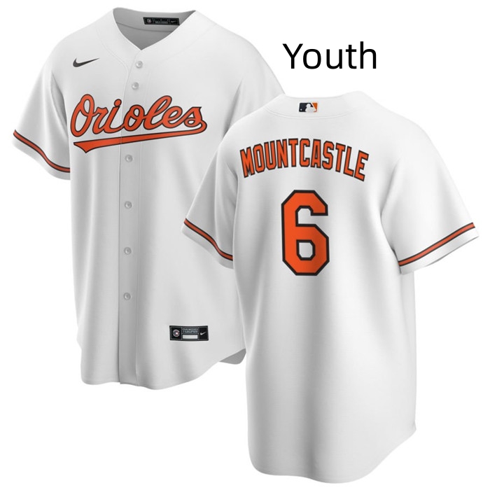Youth Baltimore Orioles #6 Ryan Mountcastle White Stitched Jersey Youth Baltimore Orioles #6 Ryan Mountcastle White Stitched Jersey