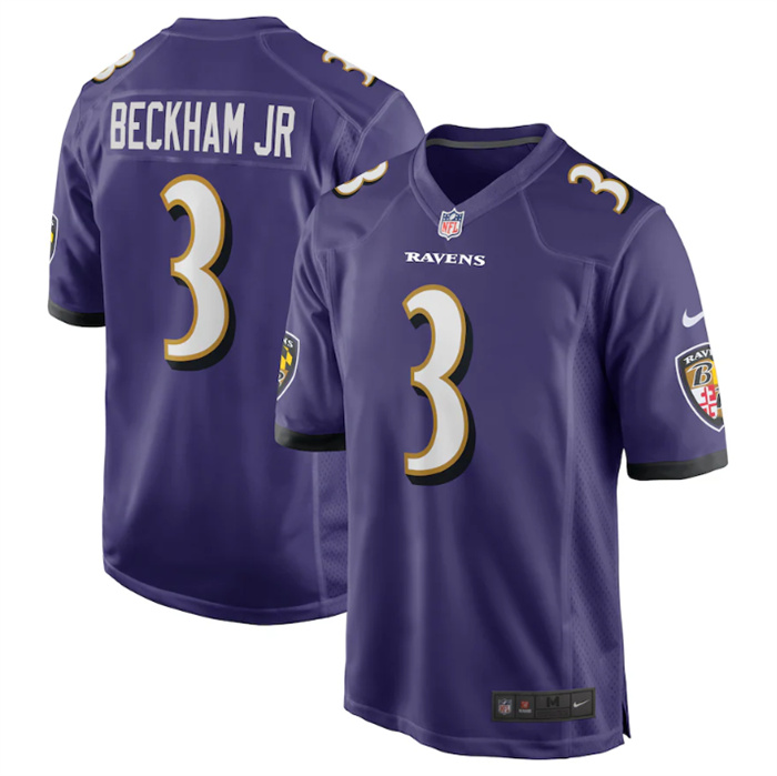 Youth Baltimore Ravens #3 Odell Beckham Jr. Purple Stitched Game Jersey Youth Baltimore Ravens #3 Odell Beckham Jr. Purple Stitched Game Jersey