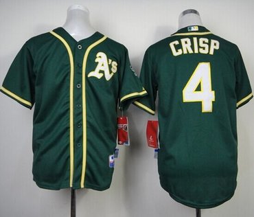 Youth Baseball Oakland Athletics #4 Coco Crisp Green Cool Base MLB Jersey Youth Baseball Oakland Athletics #4 Coco Crisp Green Cool Base MLB Jersey