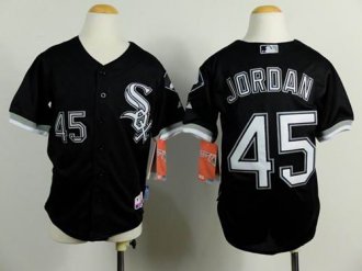 Youth Baseball White Sox #45 Michael Jordan Black Cool Base Stitched Jersey