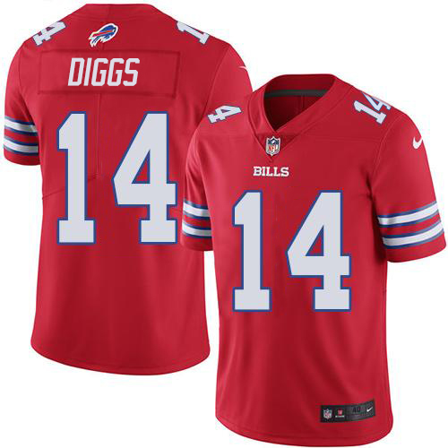 Youth Bills #14 Stefon Diggs Red Men's Stitched NFL Limited Rush Jersey Youth Bills #14 Stefon Diggs Red Men's Stitched NFL Limited Rush Jersey