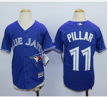 Youth Blue Jays #11 Kevin Pillar Blue Cool Base Stitched MLB Jersey
