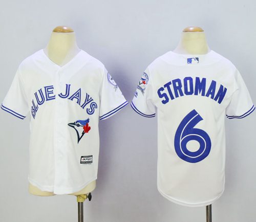 Youth Blue Jays #6 Marcus Stroman White Cool Base Stitched MLB Jersey Youth Blue Jays #6 Marcus Stroman White Cool Base Stitched MLB Jersey