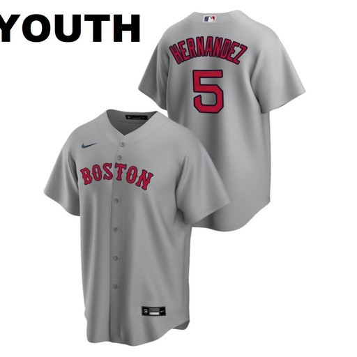 Youth Boston Red Sox #5 Enrique Hernandez Gray Jersey Youth Boston Red Sox #5 Enrique Hernandez Gray Jersey