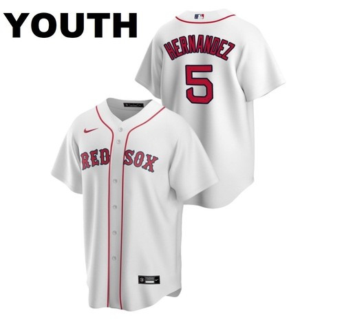 Youth Boston Red Sox #5 Enrique Hernandez White Jersey Youth Boston Red Sox #5 Enrique Hernandez White Jersey