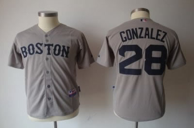 Youth Boston Red Sox 28# Adrian Gonzalez Cool Base Grey Jerseys Youth Boston Red Sox 28# Adrian Gonzalez Cool Base Grey Jerseys