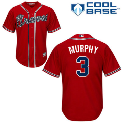 Youth Braves #3 Dale Murphy Red Alternate Cool Base Jersey Youth Braves #3 Dale Murphy Red Alternate Cool Base Jersey