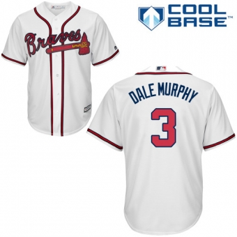 Youth Braves #3 Dale Murphy White Cool Base Jersey Youth Braves #3 Dale Murphy White Cool Base Jersey