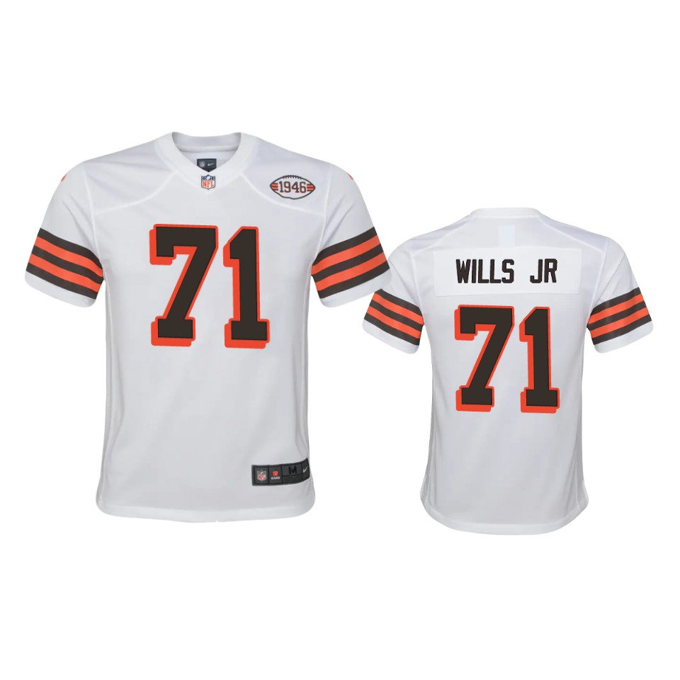 Youth Browns #71 Jedrick Wills Jr. Nike 1946 Collection Alternate Game Limited NFL Jersey - White Youth Browns #71 Jedrick Wills Jr. Nike 1946 Collection Alternate Game Limited NFL Jersey - White