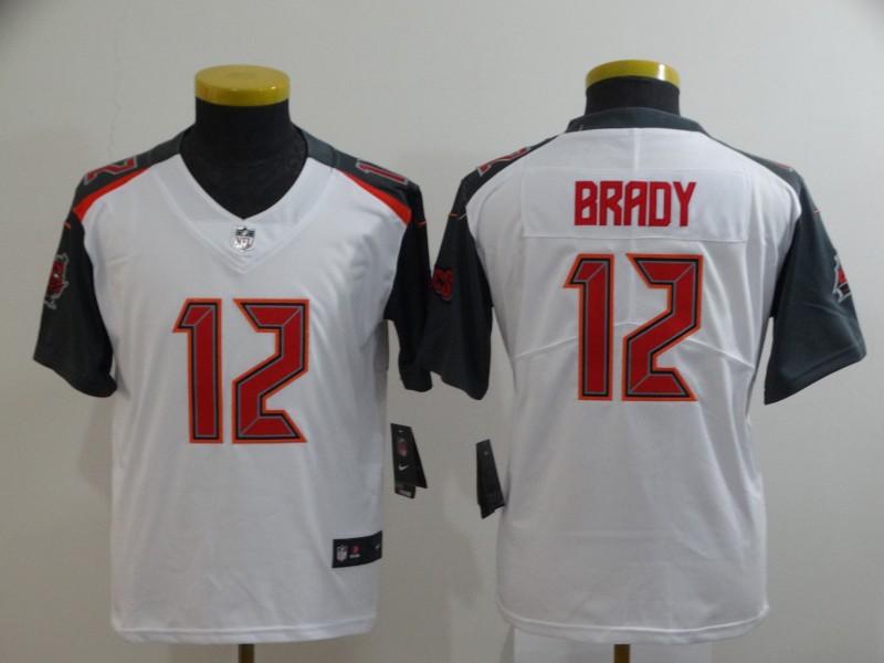 Youth Buccaneers 12 Tom Brady White Youth Vapor Untouchable Limited Jersey Youth Buccaneers 12 Tom Brady White Youth Vapor Untouchable Limited Jersey