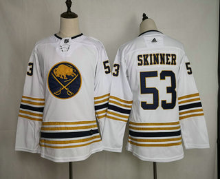 Youth Buffalo Sabres #53 Jeff Skinner White With Gold 50th Anniversary Adidas Stitched NHL Jersey Youth Buffalo Sabres #53 Jeff Skinner White With Gold 50th Anniversary Adidas Stitched NHL Jersey