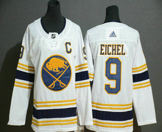 Youth Buffalo Sabres #9 Jack Eichel White With Gold C Patch and 50th Anniversary Adidas Stitched NHL Jersey Youth Buffalo Sabres #9 Jack Eichel White With Gold C Patch and 50th Anniversary Adidas Stitched NHL Jersey