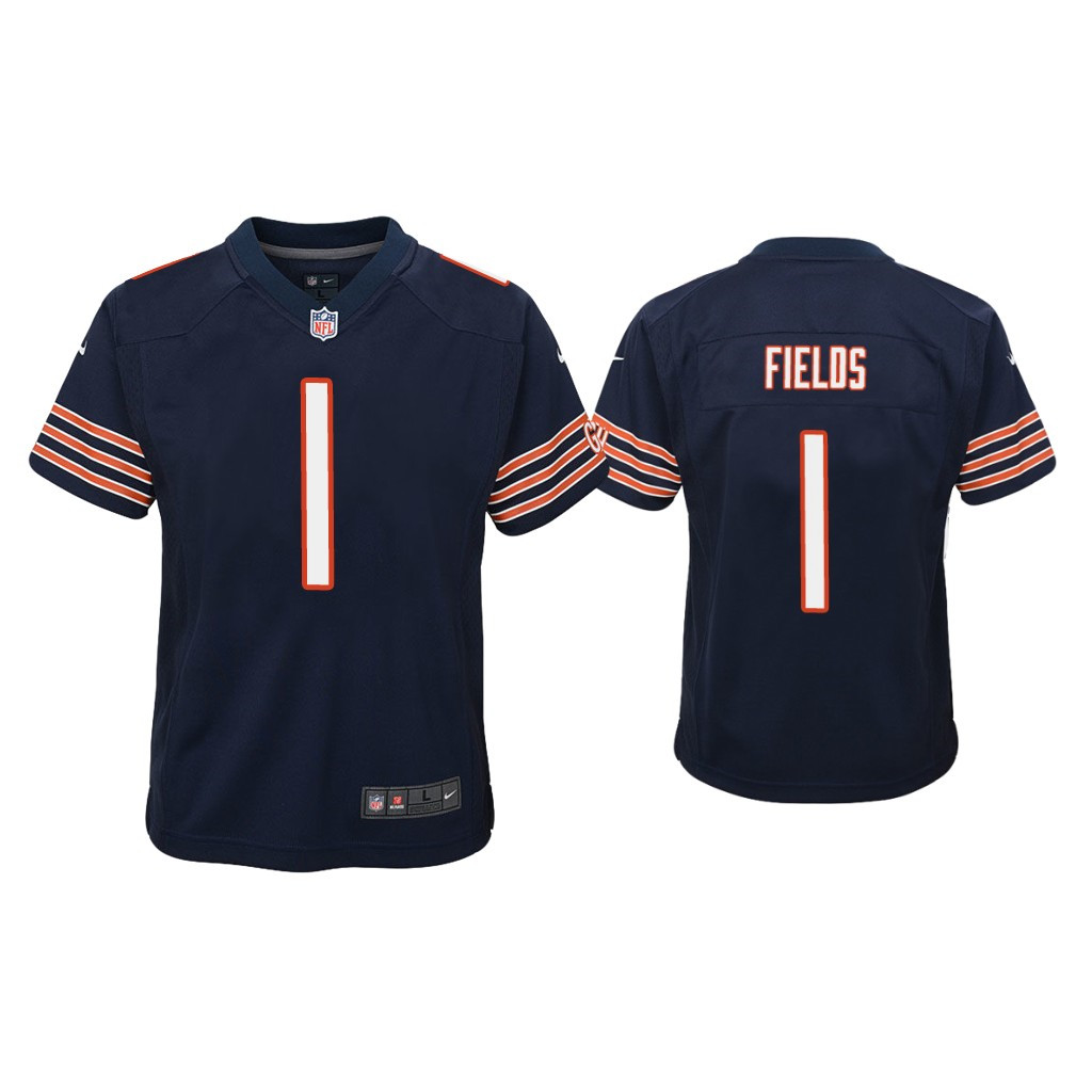 Youth Chicago Bears #1 Justin Fields Navy Jersey Youth Chicago Bears #1 Justin Fields Navy Jersey