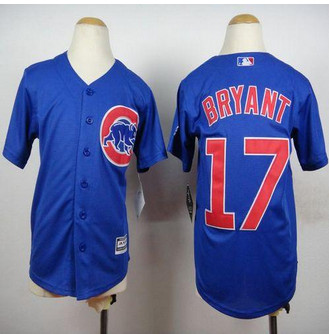 Youth Chicago Cubs #17 Kris Bryant Blue New Cool Base Stitched Baseball Jersey Youth Chicago Cubs #17 Kris Bryant Blue New Cool Base Stitched Baseball Jersey