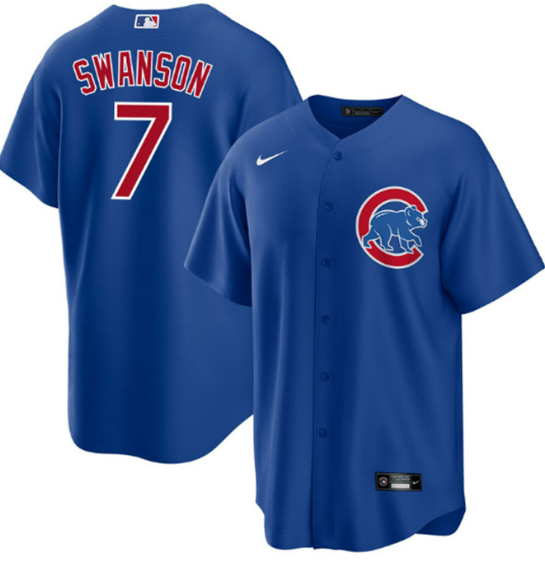 Youth Chicago Cubs #7 Dansby Swanson Royal Cool Base Stitched Baseball Jersey Youth Chicago Cubs #7 Dansby Swanson Royal Cool Base Stitched Baseball Jersey