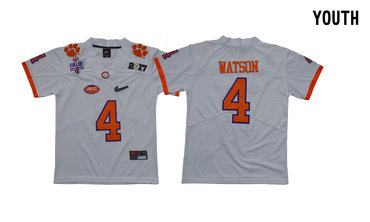 Youth Clemson Tigers 4 Deshaun Watson White Youth Diamond Logo 1975-1978 Fuller College Jersey Youth Clemson Tigers 4 Deshaun Watson White Youth Diamond Logo 1975-1978 Fuller College Jersey