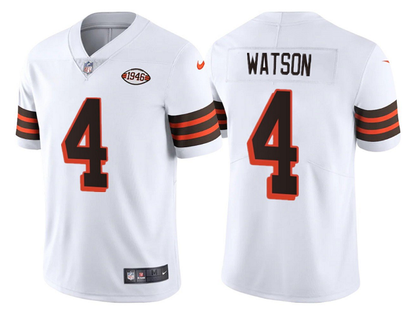 Youth Cleveland Browns #4 Deshaun Watson White 1946 Collection Vapor Untouchable Limited Stitched Jersey Youth Cleveland Browns #4 Deshaun Watson White 1946 Collection Vapor Untouchable Limited Stitched Jersey