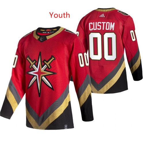 Youth Custom Vegas Golden Knights Retro Jersey Red Youth Custom Vegas Golden Knights Retro Jersey Red