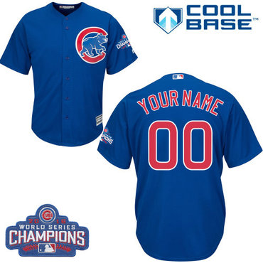 Youth Customized MLB Alternate Chicago Cubs 2016 World Series Champions Cool Base Royal Blue Jersey Youth Customized MLB Alternate Chicago Cubs 2016 World Series Champions Cool Base Royal Blue Jersey