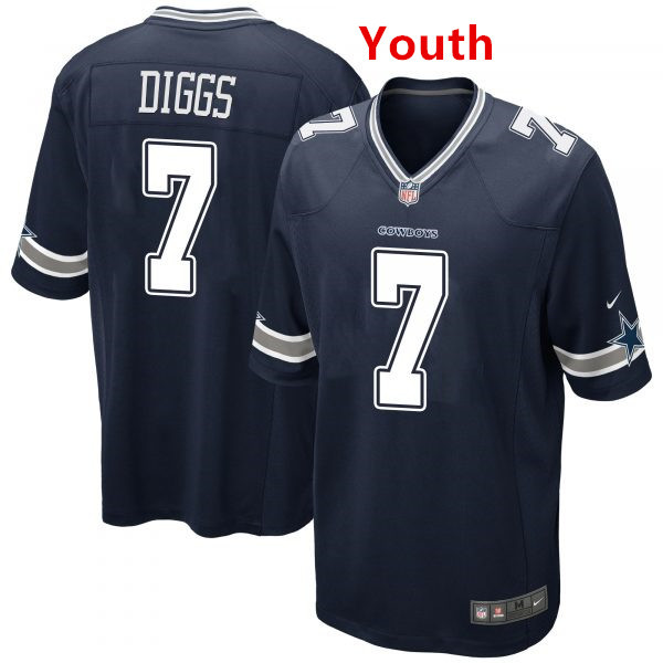 Youth Dallas Cowboys #7 Trevon Diggs Navy Jersey Youth Dallas Cowboys #7 Trevon Diggs Navy Jersey