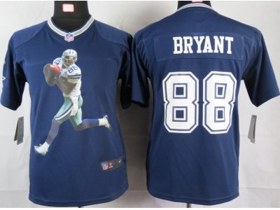 Youth Dallas Cowboys #88 Bryant Blue Portrait Fashion Game Jerseys