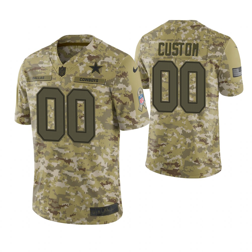 Youth Dallas Cowboys Custom Camo 2018 Salute To Service Game Jersey