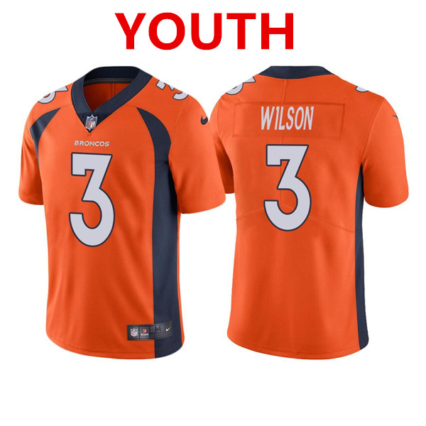 Youth Denver Broncos #3 Russell Wilson Orange Color Rush Vapor Untouchable Limited Stitched Jersey Youth Denver Broncos #3 Russell Wilson Orange Color Rush Vapor Untouchable Limited Stitched Jersey