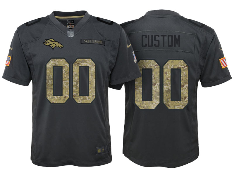 Youth Denver Broncos Anthracite Customized Camo 2016 Salute to Service Jersey Youth Denver Broncos Anthracite Customized Camo 2016 Salute to Service Jersey