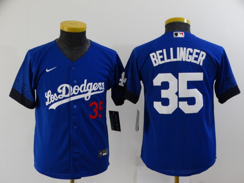 Youth Dodgers 35 Cody Bellinger Royal Youth 2021 City Connect Cool Base Jersey Youth Dodgers 35 Cody Bellinger Royal Youth 2021 City Connect Cool Base Jersey