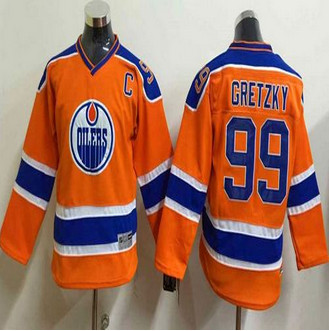 Youth Edmonton Oilers #99 Wayne Gretzky Orange CCM Throwback Stitched NHL Jersey Youth Edmonton Oilers #99 Wayne Gretzky Orange CCM Throwback Stitched NHL Jersey