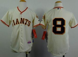 Youth Giants #8 Hunter Pence Cream MLB Jersey