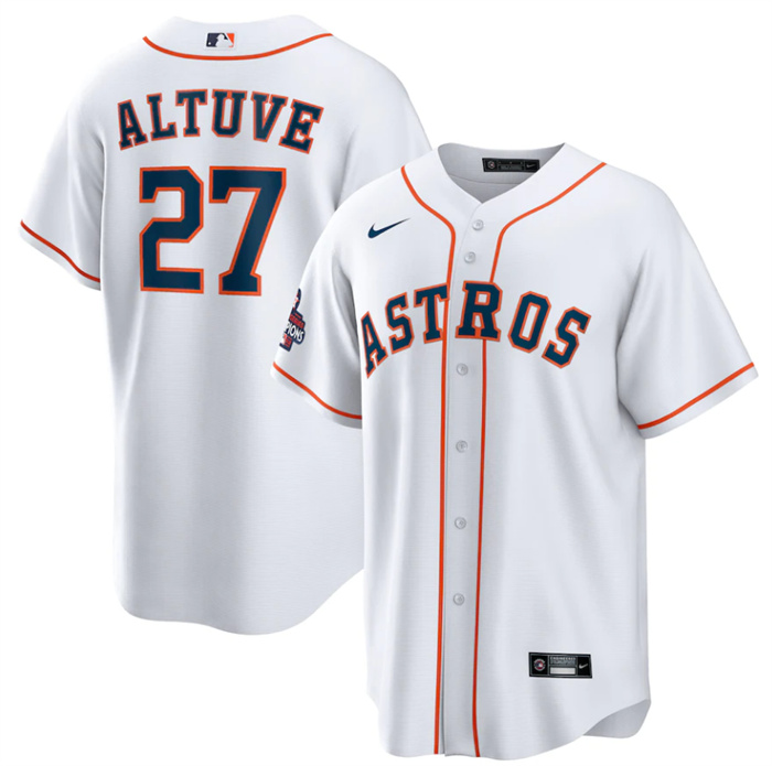 Youth Houston Astros #27 Jose Altuve White 2022 World Series Champions Home Stitched BaseballJersey Youth Houston Astros #27 Jose Altuve White 2022 World Series Champions Home Stitched BaseballJersey