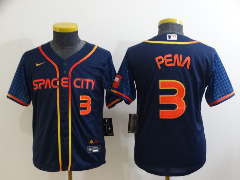 Youth Houston Astros #3 Jeremy Pe?a 2022 Navy City Connect Stitched Jersey Youth Houston Astros #3 Jeremy Pe?a 2022 Navy City Connect Stitched Jersey