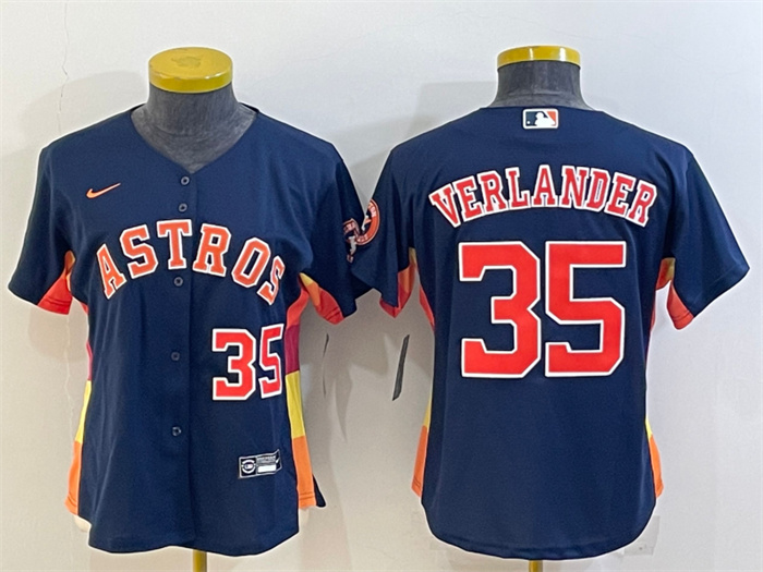 Youth Houston Astros #35 Justin Verlander Navy With Patch Cool Base Stitched Jersey Youth Houston Astros #35 Justin Verlander Navy With Patch Cool Base Stitched Jersey