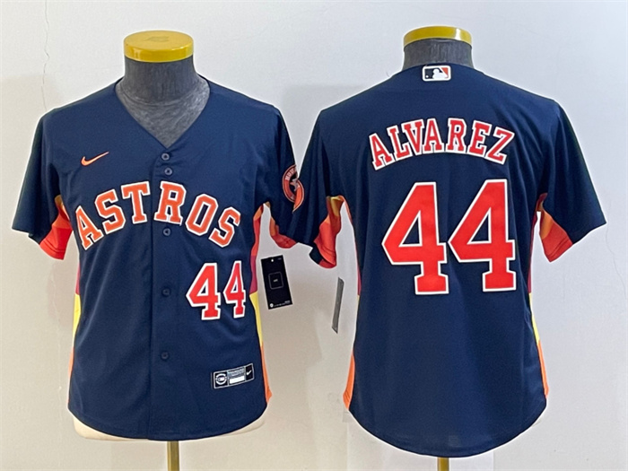 Youth Houston Astros #44 Yordan Alvarez Navy With Patch Cool Base Stitched Jersey Youth Houston Astros #44 Yordan Alvarez Navy With Patch Cool Base Stitched Jersey